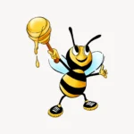 Honey bee collage element psd
